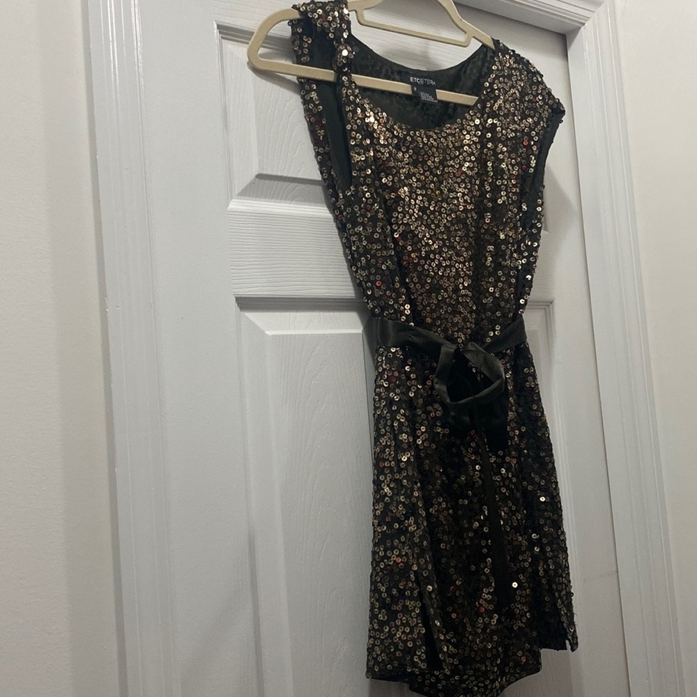 Etcetera Bronze Sequin Tunic Top